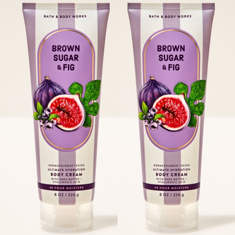 Bath & Body Works Brown Sugar & Fig Body Cream Set of 2 NEW Rare